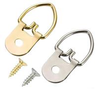 Crochet en D en métal en forme de cœur avec options simples et doubles triple trou pour un montage fiable des cadres photos et miroirs (A)