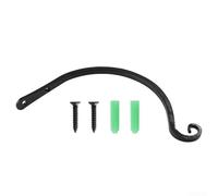 Crochet en fer pour plantes de 20,3 cm pour décorations à suspendre en plein air - Cintre robuste compatible avec pots de fleurs, mangeoires à oiseaux et accessoires de terrasse - (noir)