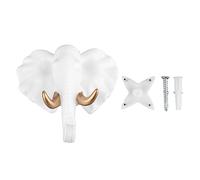 Crochet en forme d'animal Crochet de suspension décoratif en résine fixé au mur pour manteau, serviette, clé, organisateur de bijoux, décoration d'intérieur, matériau durable (Éléphant doré peint)