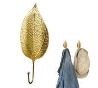 Crochet en forme de feuille - Crochet mural en fer doré, porte-clé décoratif pour serviette, sac, parapluie, organisateur élégant pour la maison, crochets en forme de feuille pour chambre d'enfant