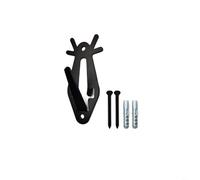 Crochet en forme de tête de mort de cerf, crochet de trophée en acier inoxydable robuste pour montage d'orignal, buffle, ours et crânes de cerf - Utilisation intérieure et extérieure, noir (A)