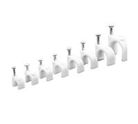 Crochet en J à demi-pince avec clou, Clips de câble à clouer blancs 4-12mm, 100 pièces(5mm 100PCS)