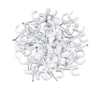 Crochet en J à demi-pince avec clou, Clips de câble à clouer blancs 4-16 mm 100 pièces(5mm)