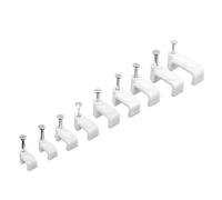 Crochet en J à demi-pince avec clou, Clips de câble à clous blancs, 100 pièces for câbles 4 14 mm(10mm)