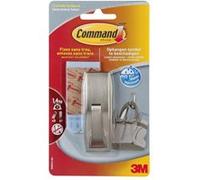 Command Crochet Métal Moderne Moyen avec Languettes Résistantes à l'Eau, 1 Crochet Moyen, 2 Languettes, Supporte jusqu'à 1,4 kg - Sans Outils - Fixation Sans Dommage