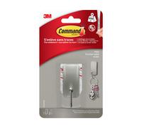 3M Crochet en métal nickelé Déco Nickel – Petit modèle