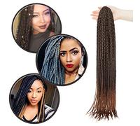 Crochet Extensions de Cheveux Sénégalais 24" Un Paquet Synthétique Mèche Tresse Africaine Tressage Cheveux Twist Tresses Fibre Cheveux - Noir Naturel & Auburn Clair