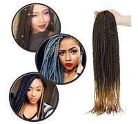 Crochet Extensions de Cheveux Sénégalais 24" Un Paquet Synthétique Mèche Tresse Africaine Tressage Cheveux Twist Tresses Fibre Cheveux - Noir Naturel à Brun Café