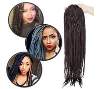 Crochet Extensions de Cheveux Sénégalais 24" Un Paquet Synthétique Mèche Tresse Africaine Tressage Cheveux Twist Tresses Fibre Cheveux - Noir Naturel