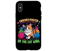 Crochet Faster Than A Laser Pointer Or The Cat WINS Coque pour iPhone X/XS