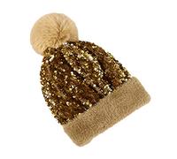 Crochet Femmes Ski Casual Knit Ski Mode Chaud Hiver Chapeau Cap Femmes Chapeaux Casquettes, doré, Taille unique