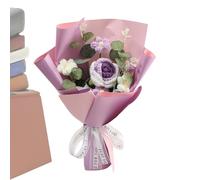 Crochet Flowers - 30x20x5cm Handmade Decorative Decor, Knitted Flower Bouquet Ornament, Colorful Yarn Flower Arrangement, Crochet Graduation Flowers Bouquet Gift | Handmade Crochets Floral Decoration