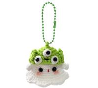 Crochet Ghost Porte-clés - Fil De Laine Mini Taille | Fantôme Au Crochet Positif Avec Design Tricoté Fait À La Main, Charme De Sac Mignon, Accessoire Cadeau | Soutien Émotionnel Peluche Ghõst Utilisat