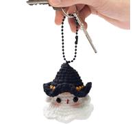 Crochet Ghost Porte-clés - Fil De Laine Mini Taille | Fantôme Au Crochet Positif Avec Design Tricoté Fait À La Main, Charme De Sac Mignon, Accessoire Cadeau | Soutien Émotionnel Peluche Ghõst Utilisat