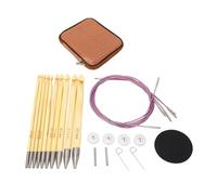 Crochet Hooks Kit Bamboo Weaving Tools 10pcs Removable Sweater Needle with Loop Thread for Handicraft Lovers Knitting Supplies