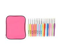 Crochet Hooks Set 16PCS Ergonomic Aluminum Craft Sanding Crochet Needles with Storage Case for Hand Knitting DIY Crafts Beginners