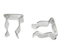 Crochet inox Clips Pour Fixation Gaffe / Tube 25mm ( La Paire )