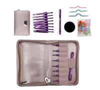 Crochet interchangeable en aluminium avec 8 pointes remplaçables de 3 à 7 mm - Crochet ergonomique avec marqueur à tricoter - Aiguille à tricoter ergonomique amovible