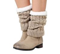 Crochet Jambières Guêtres Polaire Femme Fille Hiver Genouillères Thermique Chaudes Courte Chaussettes Boot Chaude et Epaisse Design Chaud et Confortable Boot Cover D'hiver Parfait
