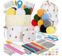 Crochet kit 64 pcs Outils de tricot pour débutants Sac de rangement pour matériel de tricot à la main Outils de tissage à main DIY