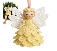 Crochet Kit - Angel Ornament Set Christmas Decoration Craft | Complete Beginners DIY Yarn Kit with Detailed Instructions Tools for Women, Teens, Kids or Holiday Handmade Gift, 15/5.9in