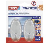 tesa Crochet Powerstrips 58050-00012-20 grand ovale chromé – 2 pièces
