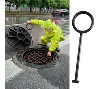 Crochet Leve Plaque,Lève-couvercle d'égout, Extracteur de drains pluviaux simple avec poignée ronde, rehausseur de couvercle de grille de drainage portable polyvalent(50cm (19 3/4"))