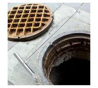 Crochet Leve Plaque, Lève-Couvercle d'Égout, Outil d'extraction en métal for retirer les cargaisons et les couvercles, clé de couvercle de drain multifonction for l'extérieur(43cm (16 7/8"))