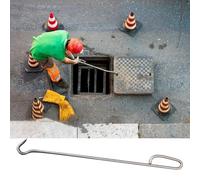 Crochet Leve Plaque,Lève-couvercle d'égout, Rehausseurs de fosse septique multi-usages, ouverture for atelier, crochet de porte en acier rigide(Thick 10mm(3/8"),120cm (47 1/4"))