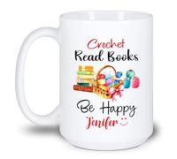 Crochet, Lire Des Livres, Être Heureux Mug Unique Tasse À Thé Drôle Tasse À Café Cadeaux Fantaisie Pour Bureau Pâques Collègue 330ml