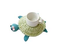 Crochet Lizard Coaster, 3D Funny Animal Mug Rugs for Table Protection, Absorbent Handmade Knitted Drink Coasters, Quirky Desk Fidget Accessories Gift for Reptile Lovers, 4 inch (A)