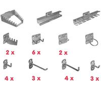 Crochet - Lot d'accessoires pour panneau à perforations carrées Güde G40768