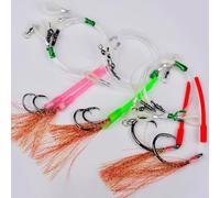 Crochet lumineux en PVC pour utilisation en eau salée en acier à haute teneur en carbone avec pivot à 360° et effet d'attraction sous-marine brillant (1/0#)