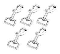 Crochet Mousqueton 5 Pcs Mousquetons 75mm Pivotant à 360 ° Mousqueton Laisse Chien, Mousqueton Pivotant Crochets pour Animal Domestique Chaînes Porte-Clé Sac à Dos (Argent)