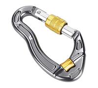 Crochet Mousqueton d'escalade Pince Mousqueton à Verrouillage Automatique en Aluminium 25KN pour hamacs Yoga Swing Alpinisme équipement de Sauvetage[Jaune]