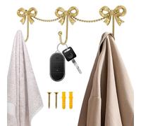 Crochet mural 3 en 1 vintage en forme d'arc, crochet en fer doré antique, 33,5 x 10,5 cm, cintre décoratif, cintre de porte, porte-serviettes, pour Noël, mariage, salle de bain, salon, cuisine, bureau