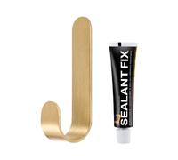 Crochet Mural À Colle En Laiton, Crochet Puissant Auto-Adhésif En Forme De J, Pour Vêtements, Chapeaux, Clé, Crochet Solide Pour Cuisine, Salle De Bains