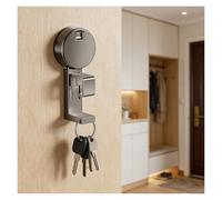 Crochet mural à ventouse, porte-serviettes et peignoirs de salle de bain sans perçage, support de rangement multi-scènes for cuisine/balcon(Gray,2pcs)