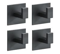 Crochet mural adhésif puissant, 1 à 4 pièces, support pour vêtements, porte-manteau, crochet pour peignoir de douche, crochet pour serviettes de cuisine et de salle de bain, noir Black 3PCS