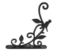 Crochet Mural Décoratif en Fer pour Pot de Fleurs, Style Oiseau Noir | Support Mural Créatif, Usage Porche et Patio, Forme Oiseau, Finition Noire, Suspendre Extérieure
