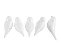 Crochet mural d'oiseau en conception d'oiseau blanc / Cintre mural polyvalent pour clé de sac à serviette de chapeau de manteau / Décoration murale d'oiseau rustique avec résine écologique, lot de 5