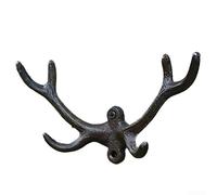 Crochet mural en forme de bois de cerf en fonte, porte-manteau et chapeau de style rustique pour accrocher clés, écharpes et serviettes, organisateur décoratif pour entrée et chambre à coucher pour