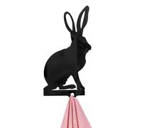 Crochet Mural Lapin-crochet Animal En Acier Inoxydable Noir 10x5 Cm, Design Lapin, Support De Chambre D', Cintre Mural Décoratif Créatif | Patère Animal Mignon Pour Porte, Décoration De Pâque