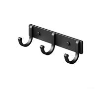 Crochet mural moderne en aluminium, porte-manteau minimaliste pour cuisine, salle de bain, entrée, cintre en métal (noir) (noir 3)