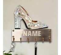 Crochet mural personnalisé en bois avec impression plate 2D pour chaussures à talons hauts pour femmes, filles, famille, amis, porte-clés, chaussures à talons hauts, cadeau Dexor pour salon, couloir