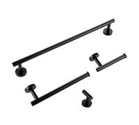 Crochet mural rond coloré en acier inoxydable - Porte-papier toilette élégant et anneau porte-serviette - Accessoires de salle de bain (noir, 4 couleurs)