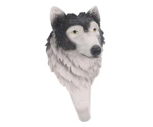 Crochet Mural Simple Wolf Décoratif en Résine, Tête de Loup Rustique | Usage Intérieur, Organisation Murale Polyvalente, Style Unique pour Entrée et Rangement Quotidien