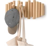 Crochet mural Umbra Picket 5 avec 5 crochets, bois naturel, 37 x 16,5 x 4,2 cm