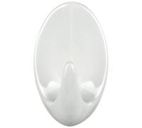 Crochet - Permanent - ovale - taille L - 55 x 33 x 26 mm - blanc - lot de 2