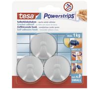 Crochet petit et rond tesa Powerstrip® tesa 57578-00000-20 chrome (mat) 3 pc(s)